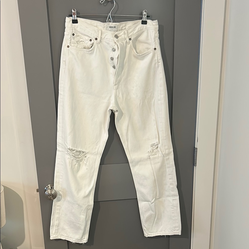 Agolde White Straight Leg 90s Jean